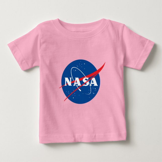 T-shirt rose céleste pour bébé de la NASA (Devant)