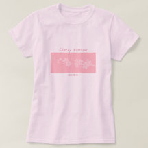 T-shirt rose cerise fleurie