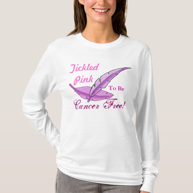 T-shirt rose chatouillé de cancer du sein (Devant)
