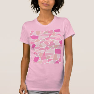 T-shirt Rose Clair Abstrait
