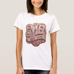 T-shirt Rose Clair ME ÉTABLI EN 1970 Motif Artistique