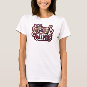 T-shirt Rose Classique IN THE MOOD FOR WINE Texte en 3D