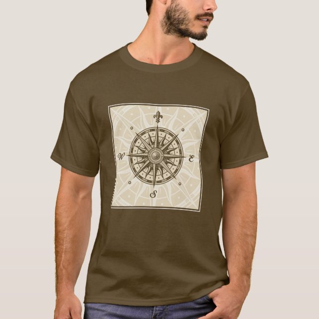 T-shirt Rose de boussole vintage (Devant)