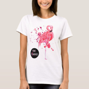 T-shirt rose de cadeau d'été de Flamant rose