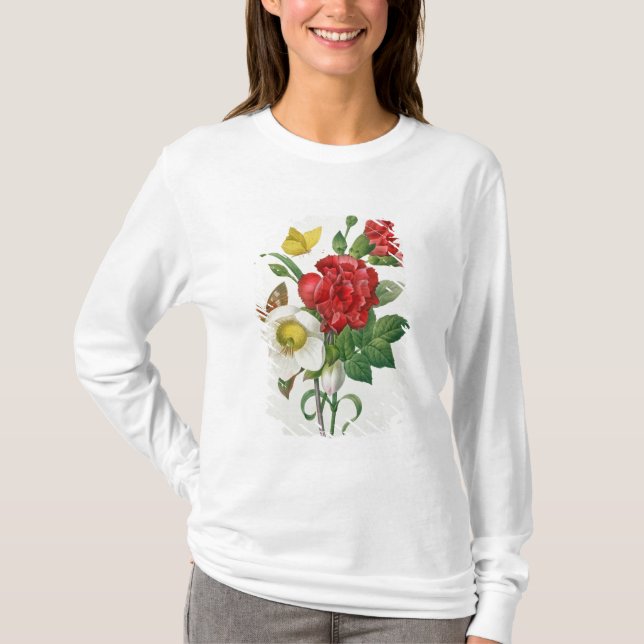 T-shirt Rose de Noël, Helleborus Niger (Devant)