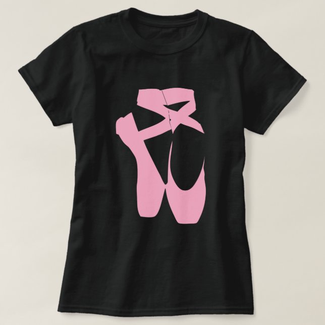 T-shirt rose de pantoufles de ballet (Design devant)