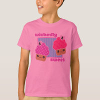 T-shirt rose de petits gâteaux par mechanceté doux