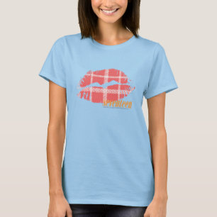 T-shirt Rose de plaid