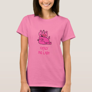 T-shirt rose de porc de Madame" bande dessinée "d