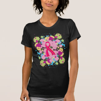 T-shirt rose de ruban de floc