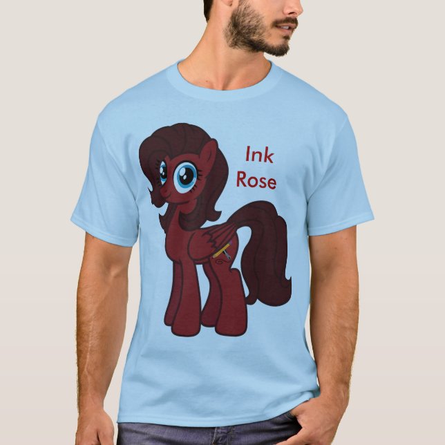 T-shirt rose d'encre (Devant)