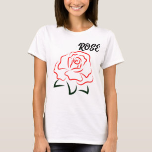 T-shirt Rose d'été Nom de la fleur Vêtements pour femmes