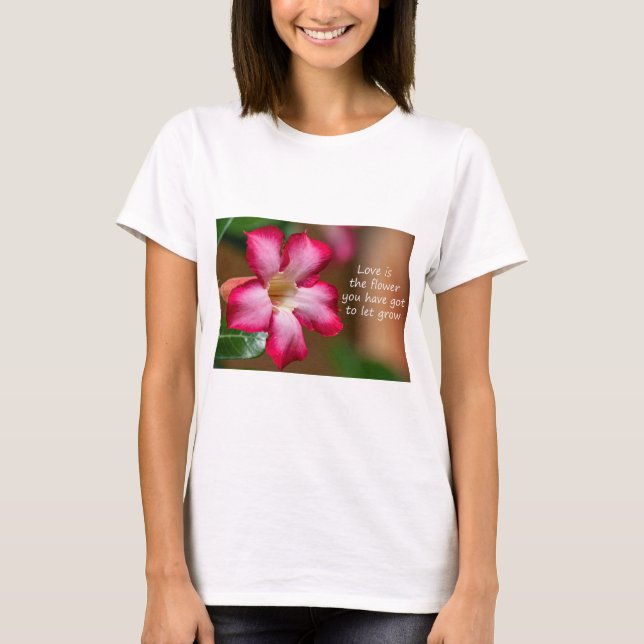 T-shirt Rose du désert Adenium rose Obesum (Devant)