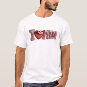 T-shirt Rose Élégant J'AIME PIZZA Design Original