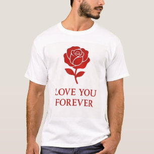 T-shirt Rose Épanouie Exprimant un Amour Éternel