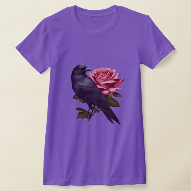 T-shirt Rose et corbeau (Poser)
