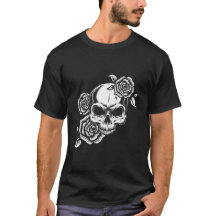 T-shirt Rose et crâne