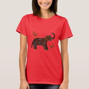 T-shirt rose exotique d'éléphant