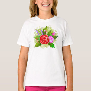 T-shirt Rose Flowers Illustration