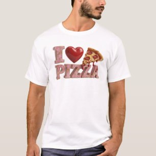 T-shirt Rose frappant J'ADORE LA PIZZA Art wearable