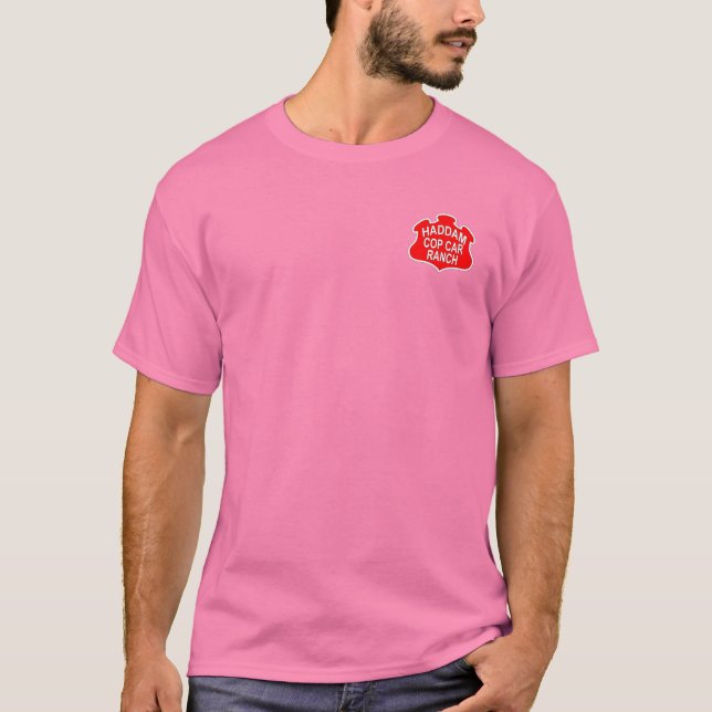 T-shirt rose froncé de HCCR avec le logo rouge (Devant)