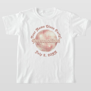 T-shirt rose Gold Retro Disco Ball PERSONNALISÉ