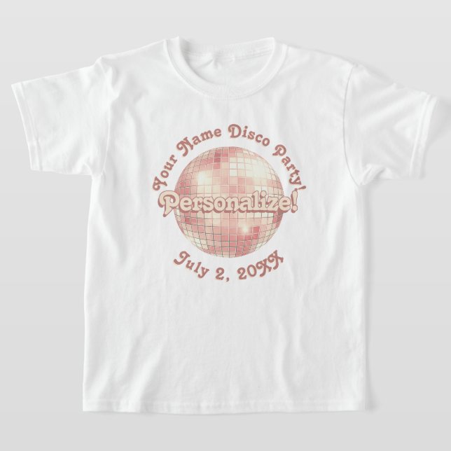T-shirt rose Gold Retro Disco Ball PERSONNALISÉ (Poser)