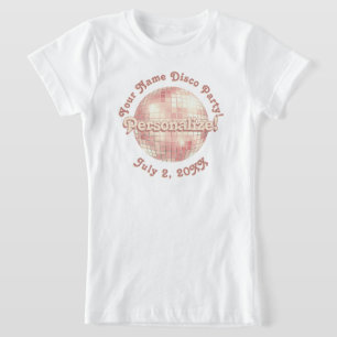 T-shirt rose Gold Retro Disco Ball PERSONNALISÉ