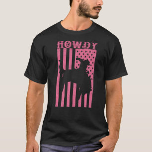 T-shirt Rose Howdy Rodéo Occidental Country Méridionale Co