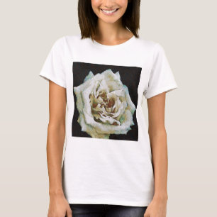 T-shirt Rose impressionniste isolé sur noir
