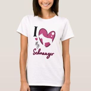 T-shirt Rose J'aime mon schnauzer