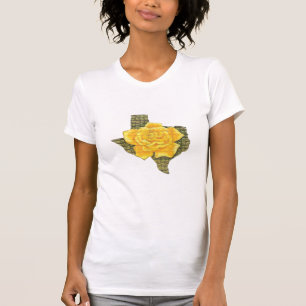 T-shirt Rose Jaune Du Texas Motif Flower