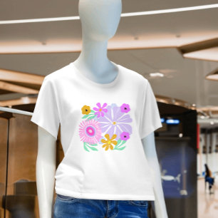 T-shirt Rose jaune joli floral moderne coloré