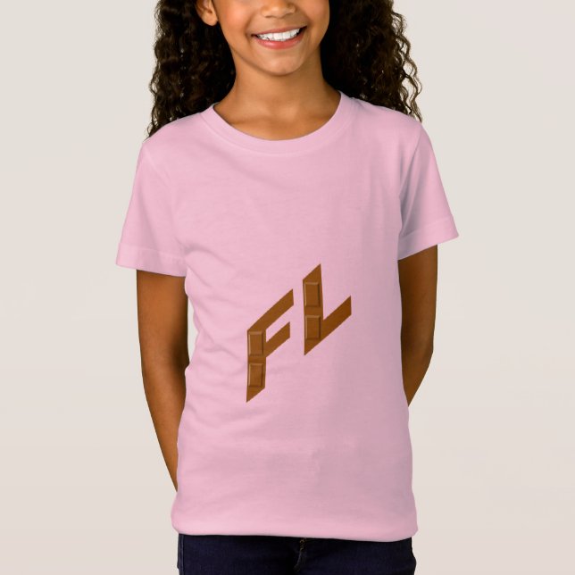 T-shirt rose jersey fin filles CHOCOLAT  FLORIDA (Devant)