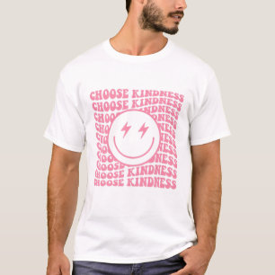T-shirt Rose Joyeux Visage Choisir gentillesse Hommes Femm