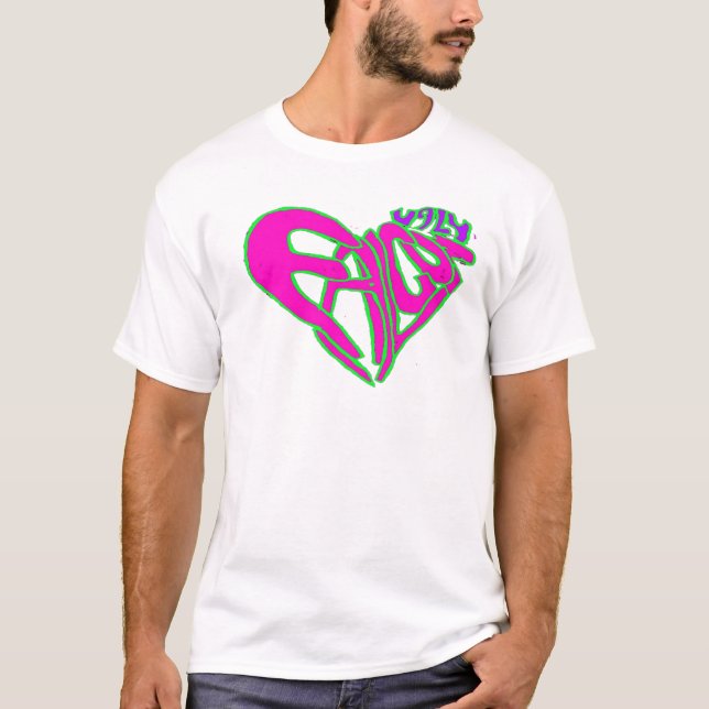 T-shirt Rose laid de coeur de faucon (Devant)
