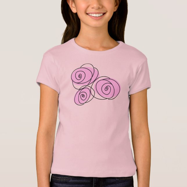 T-shirt rose Lilac Bouquet pour filles (Devant)