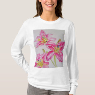 T-shirt Rose Lily Aquarelle fleurs florales Femme T Chemis