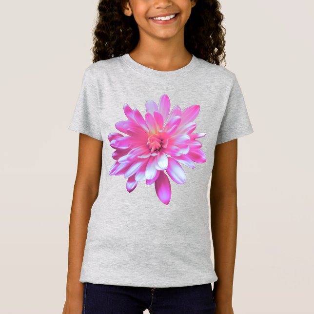 T-Shirt Rose marguerite mignon rétro rose floral photo (Devant)