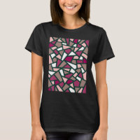 Rose Motif Abstrait géométrique noir rose blanc 1