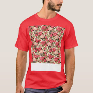 T-shirt Rose Motif Sans Faille Joli Boule Floral