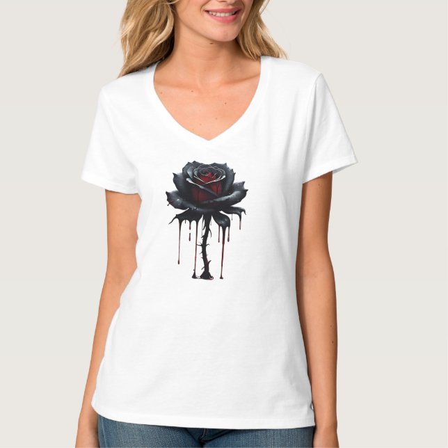 T-shirt Rose noir Eerie (Devant)