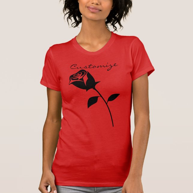 T-shirt Rose noir Valentine Flower Thunder_Cove (Devant)