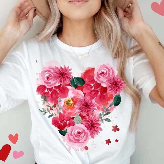T-shirt Rose or Coeur Amour Valentines jour Femmes (Créateur téléchargé)