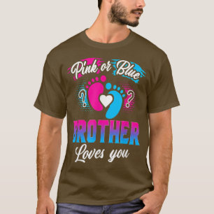 T-shirt Rose Ou Bleu Frère Vous Aime À Révéler Le Sexe Ba