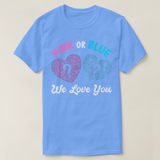 T-shirt Rose Ou Bleu Garçon Ou Fille Nous Vous Aimons Révé (Design devant)