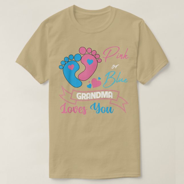 T-shirt Rose ou bleu Genre Révéler Grossesse Grand-mère Ai (Design devant)