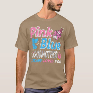 T-shirt Rose Ou Bleu Godmère Aime Votre Bébé Genre Revea