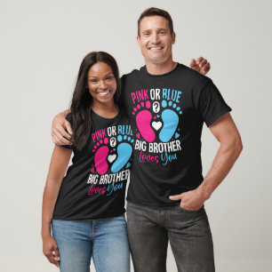 T-shirt rose ou bleu grand grand frère t'aime