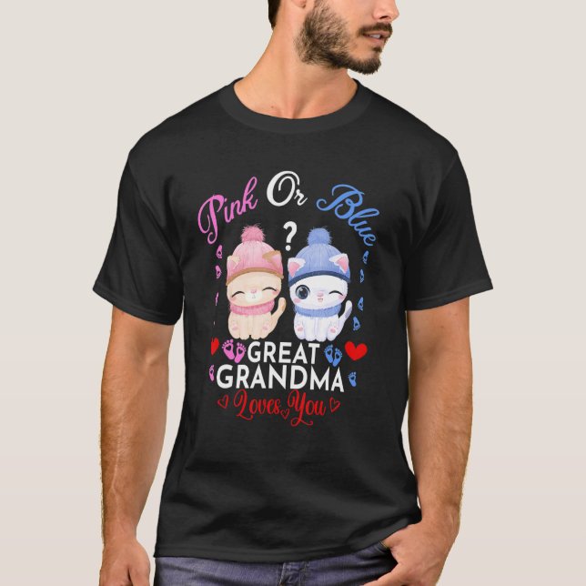 T-shirt Rose Ou Bleu Grand-Grand-Mère Vous Aime Révéler Le (Devant)
